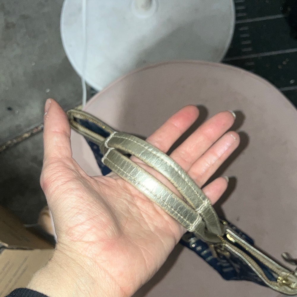 Coach Navy and Gold Tote Bag - Picture 3 of 6